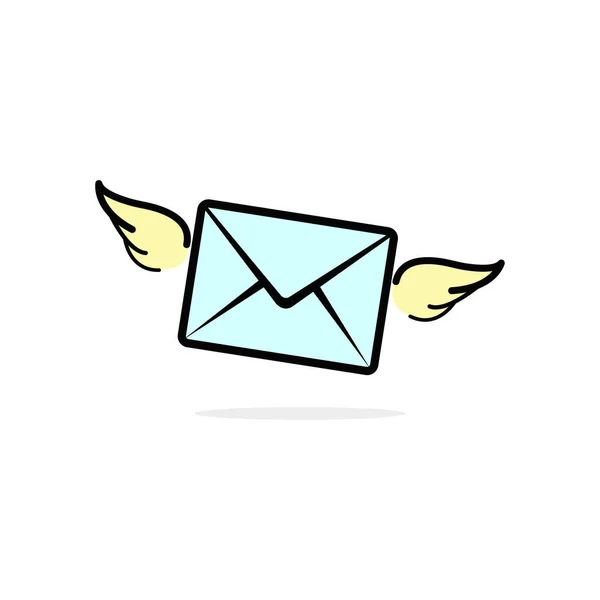 Mail Envelop Icoon Bericht Envelop Lijn Pictogram Geïsoleerd Witte Achtergrond — Stockvector