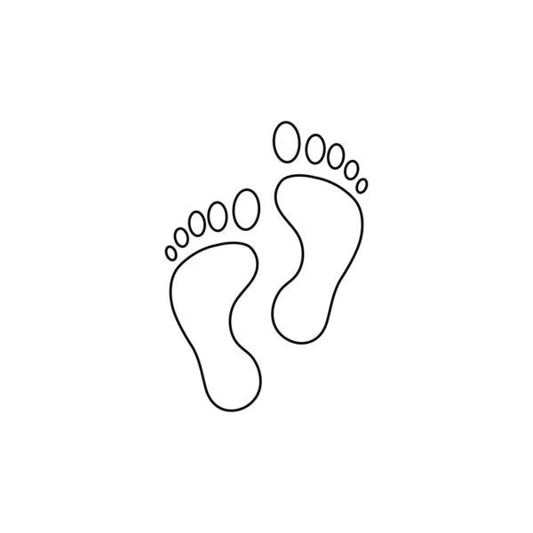 Отпечаток Ноги Человеческий Знак Иконка Дизайна Пути Набросок Векторной Иллюстрации — стоковый вектор