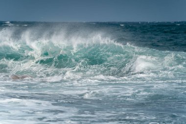 close up. strong waves in Telde. Gran Canaria. Canary Islands