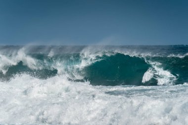 close up. strong waves in Telde. Gran Canaria. Canary Islands