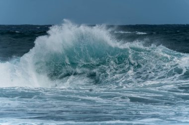 close up. strong waves in Telde. Gran Canaria. Canary Islands