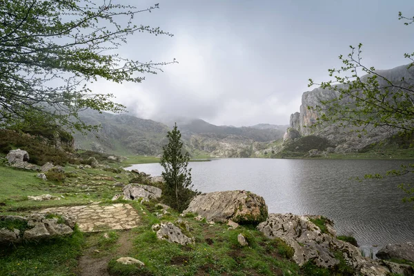 stock image Covadonga lakes landscape. Picos de Europa national park. Asturias . Spain