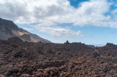 La Dehesa 'daki volkanik manzara. El Hierro Adası. Santa Cruz de Tenerife 'de. İspanya
