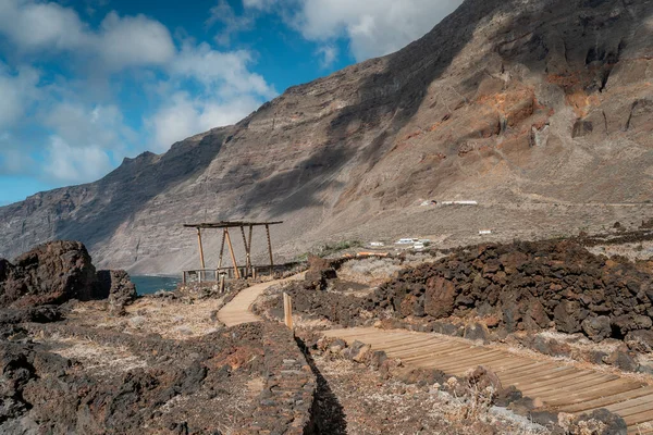 拉斯庞塔岛的沿海小路 Hierro岛加那利群岛 — 图库照片