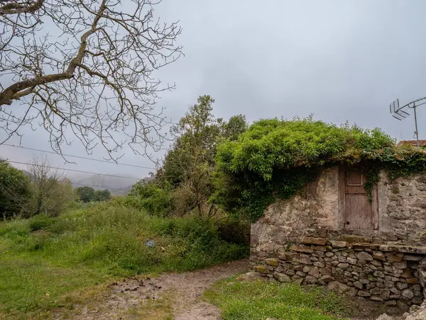 Cuevas Kasabası Nda Harabe Halinde Bir Ribadesella Asturyalar Telifsiz Stok Fotoğraflar