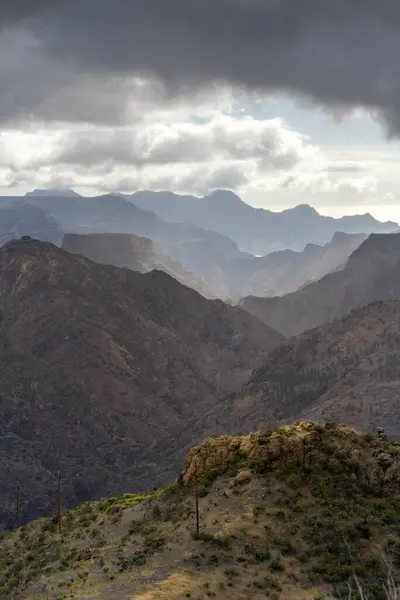 Gran Canaria Nın Tepesinde Büyük Kanarya Kanarya Adaları Telifsiz Stok Imajlar