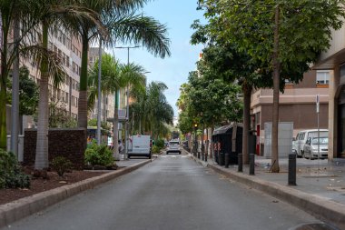 Şehir manzarası. Las Palmas de Gran Kanarya Merkezi sokağı. Büyük Kanarya. Kanarya adaları. İspanya