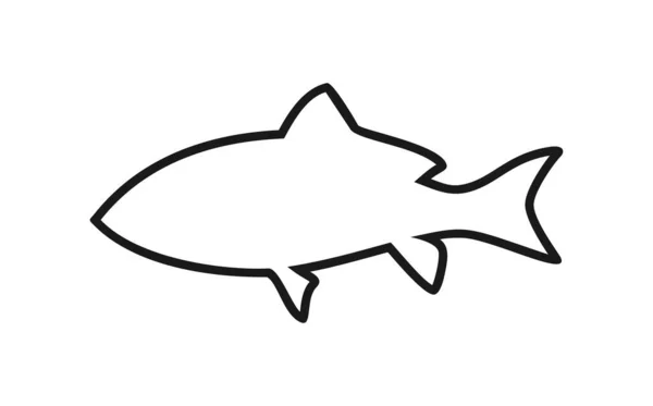 Fish Vector Icon Isolated White Background — Stock Vector
