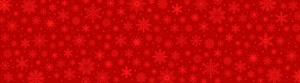 Czerwony Sztandar Świąteczny Płatkami Śniegu Ilustracja Wektora — Wektor stockowy