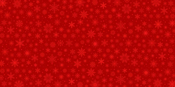 Patrón Rojo Invierno Con Copos Nieve Fondo Navidad Ilustración Vectorial — Vector de stock