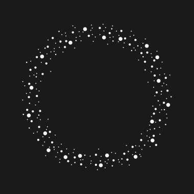 Yuvarlak çerçeve, içinde fotokopi alanı olan noktalardan yapılmış. Vektör illüstrasyonu