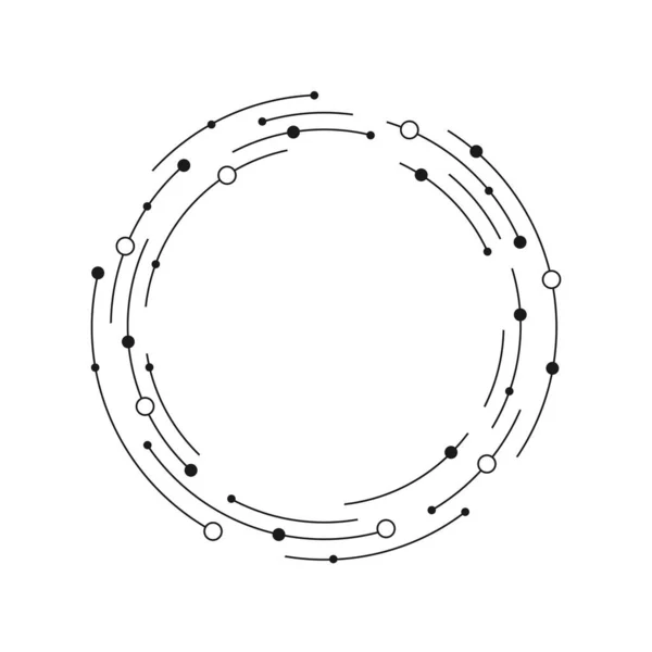 Rond Frame Van Gestreepte Ronde Lijnen Cirkels Een Witte Achtergrond — Stockvector