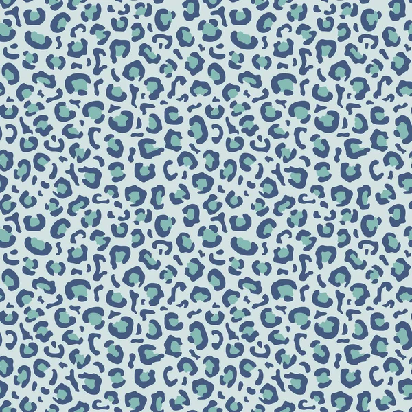 Sömlöst Leopardmönster Pastellblå Gröna Färger Platt Vektor Illustration — Stock vektor