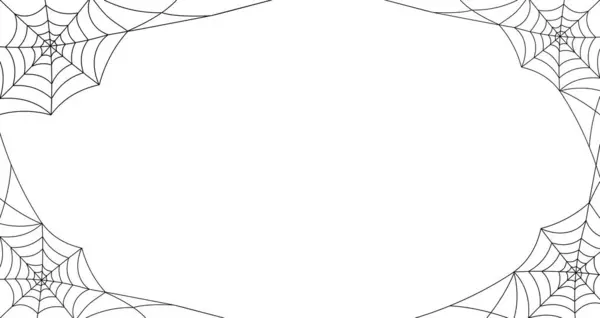 Black Cobweb Frame Isolated White Background Vector Illustration — Stock Vector