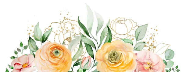주황색 노란색 잎으로 이루어진 국경선 분리되어 낭만적 결혼식이나 발렌틴 편지지 — 스톡 사진