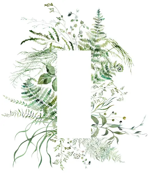 框架与水彩画脆弱的野花 茎和微小的叶子 孤立的例证 婚礼文具和贺卡用浅粉色 蓝色和紫色花元素 图库图片