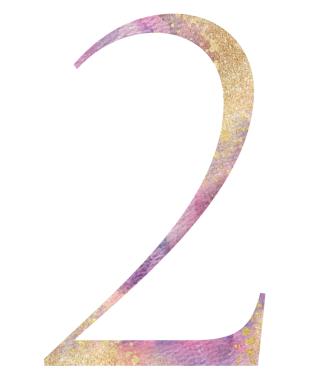 Açık pembe suluboya numara 2, altın rengi lekeler, romantik pastel düğün izole illüstrasyon