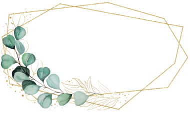 Yeşil suluboya okaliptüs yapraklı altın çerçeve, izole düğün illüstrasyonu, kopyalama alanı