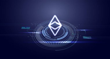 Ethereum fütüristik dijital arka plan. Kripto para birimi kavramı