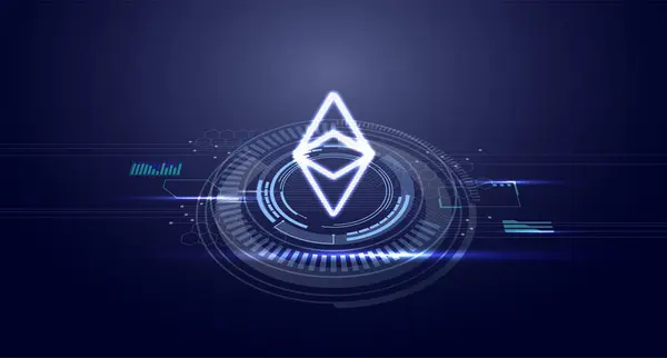Ethereum fütüristik dijital arka plan. Kripto para birimi kavramı