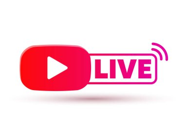 Canlı yayın ikonu ve video yayını. Çevrimiçi yayın, yayın.