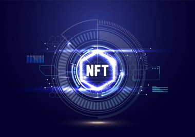 NFT 'nin gelecekteki dijital arkaplanı. Kripto para birimi kavramı