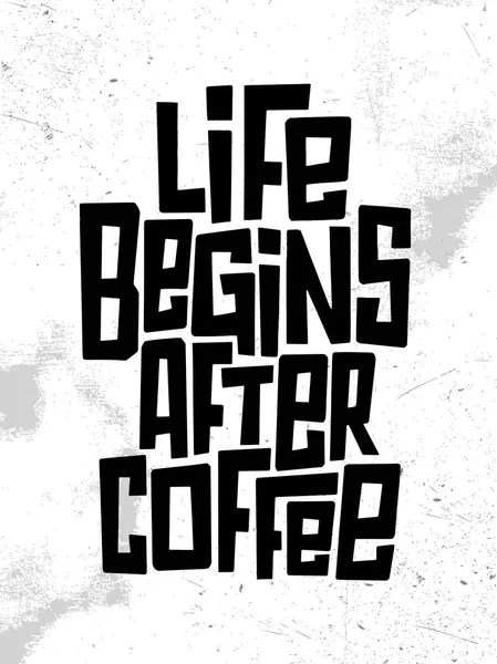 Kahve, harf grafikleri, poster. Vektör illüstrasyonu