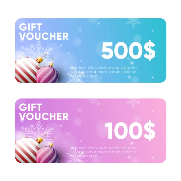 Noel ve Yeni Yıl Hediye Makbuzu, 100 dolar ve 500 dolar indirim kuponu.