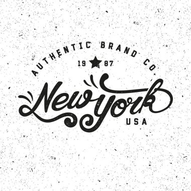 New York otantik markası. Retro rozet, logo, amblem