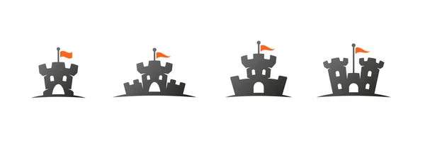 Castle Logos Icons Set Royalty Free Stock Vectors