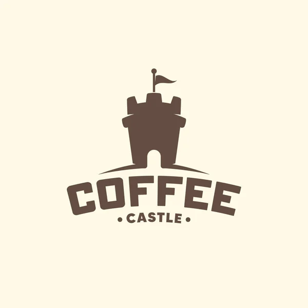 咖啡城堡创意标志 与白种人隔离 免版税图库插图