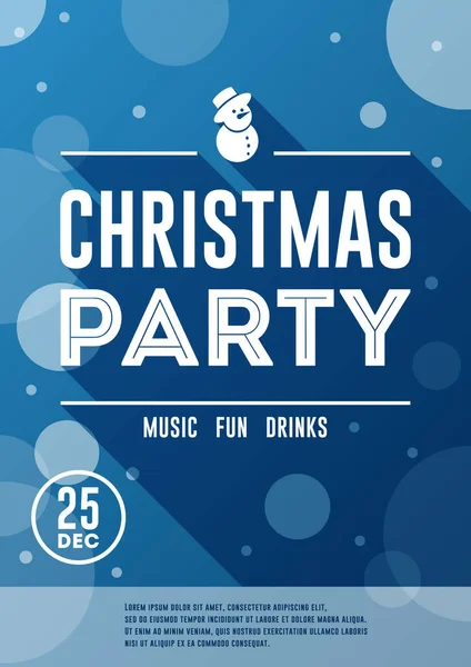 Noel partisi posteri, el ilanı, afiş. Tatil tasarımı için dekoratif toplar. Vektör illüstrasyonu
