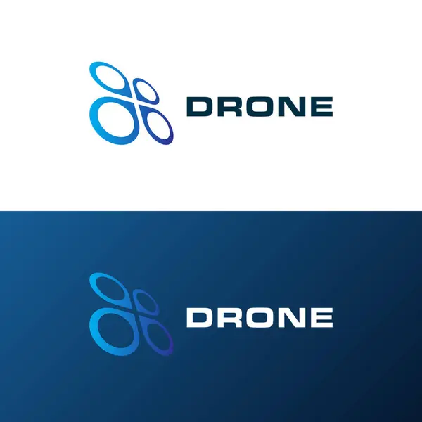 Drone kuadrokopter logo şablonu. Yaratıcı tasarım