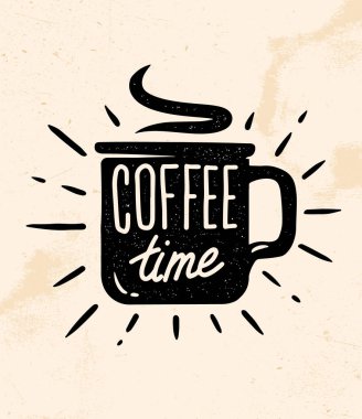 Coffee time quote graphics, logos, labels and badges. Vector illustration clipart