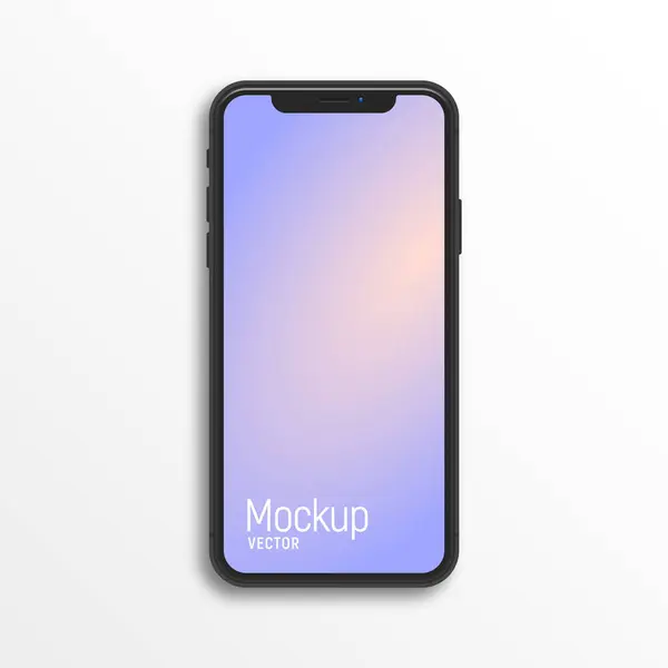 Çerçevesiz akıllı telefon ekranındaki model vektörü beyaz arkaplanda izole edildi.