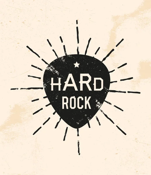 Hard Rock. Tişört tasarımı. Retro amblem, logo, rozet.