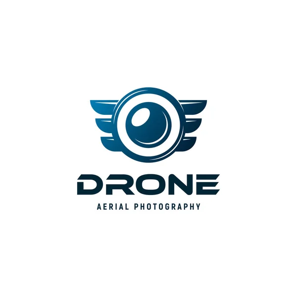 Drone Kuadrokopter Logo Şablonu Yaratıcı Tasarım Stok Illüstrasyon