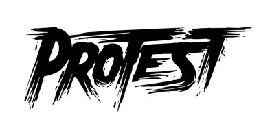 Protesto tişörtü tasarımı. Harf biçimi Retro amblemi, logo, rozet.