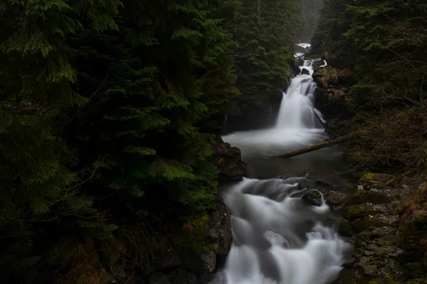 Sucu Waterfall Flowing Rocks Deep Forest Royaltyfria Stockfoton