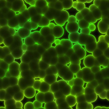 Mikroskop altında virüsün soyut hücresi veya patojenik bakteri, biyofilm illüstrasyonu.