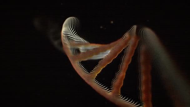 Abstrakte Dna Kette Rotierend Auf Schwarzem Hintergrund Loopable Animation Bildschirmzellen — Stockvideo
