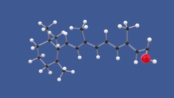 Βιταμίνη Retinol Animation Δομή Μόριο Βρόχο Κλώση Μπλε Φόντο Άπειρο — Αρχείο Βίντεο