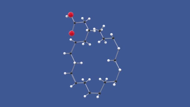 エコサペンタノール酸 オメガ3 Epa 3D分子構造ループアニメーション ブルーバックグラウンドで回転 4K無限ループレンダリング — ストック動画