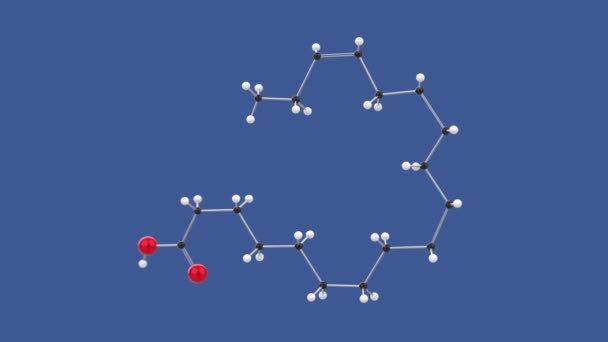 Alpha Linoleenzuur Omega Ala Molecule Structuur Lus Animatie Spinnen Blauwe — Stockvideo
