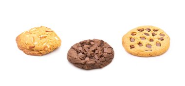 Several sweet homemade cookie isolated on white background