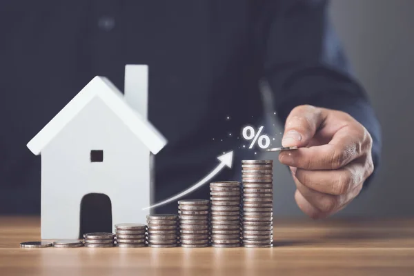 Rente Voor Thuis Rente Voor Huisvesting Bedrijf Financieel Voor Verblijf — Stockfoto
