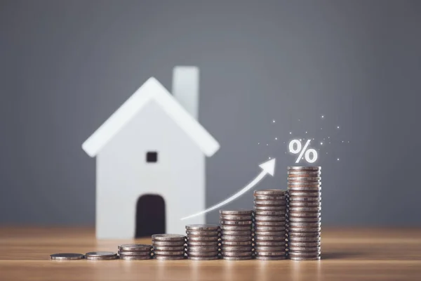 Bank Rente Voor Thuis Rente Voor Huisvesting Bedrijf Financieel Voor — Stockfoto