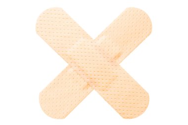 Adhesive bandage or elastic medical plasters isolated on white background. Single medical patch. clipart