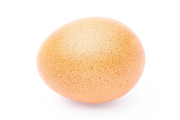 白い背景に隔離された単一の茶色の卵 — ストック写真