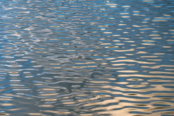 Abstract Lake Water Waves Shades Blues Golds Sunset Minnesota Usa — Stock Photo, Image